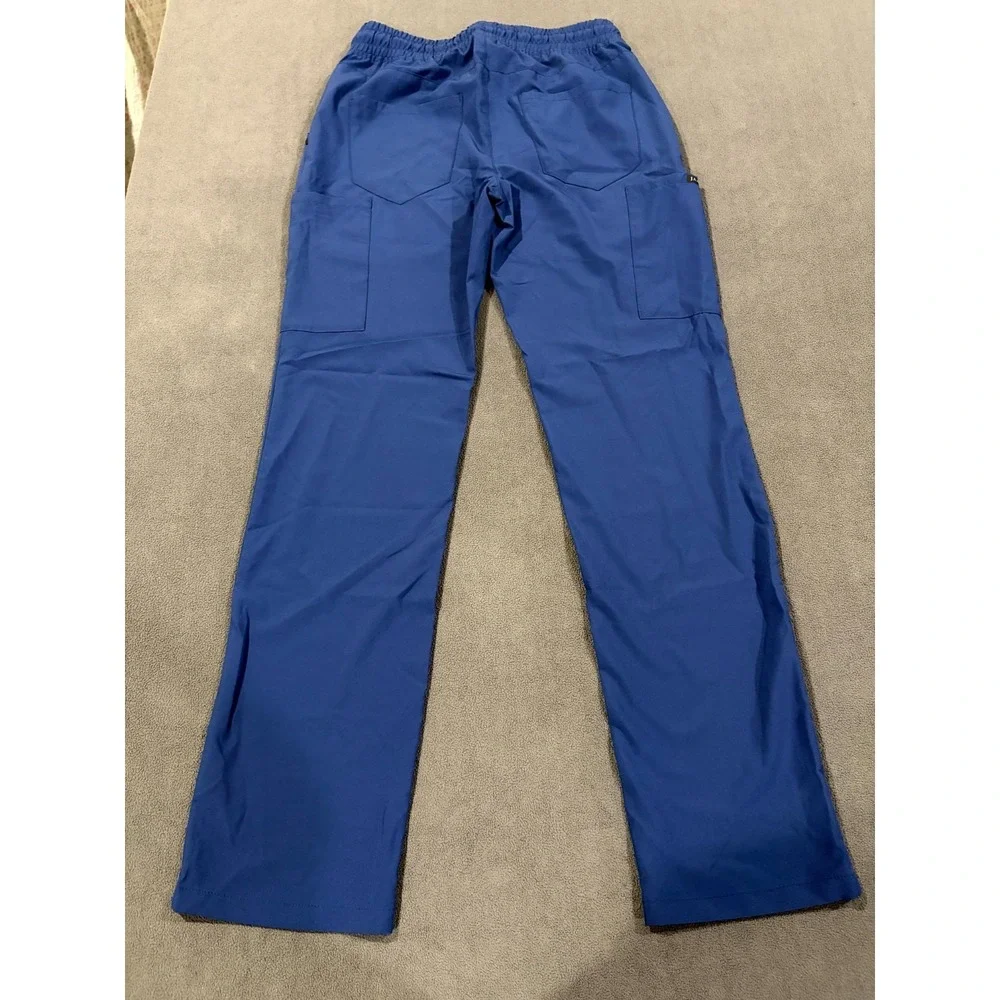 Jaanuu Cargo Scrub Pants Men XS Blue Stretch Drawstring Workwear Utility Pockets